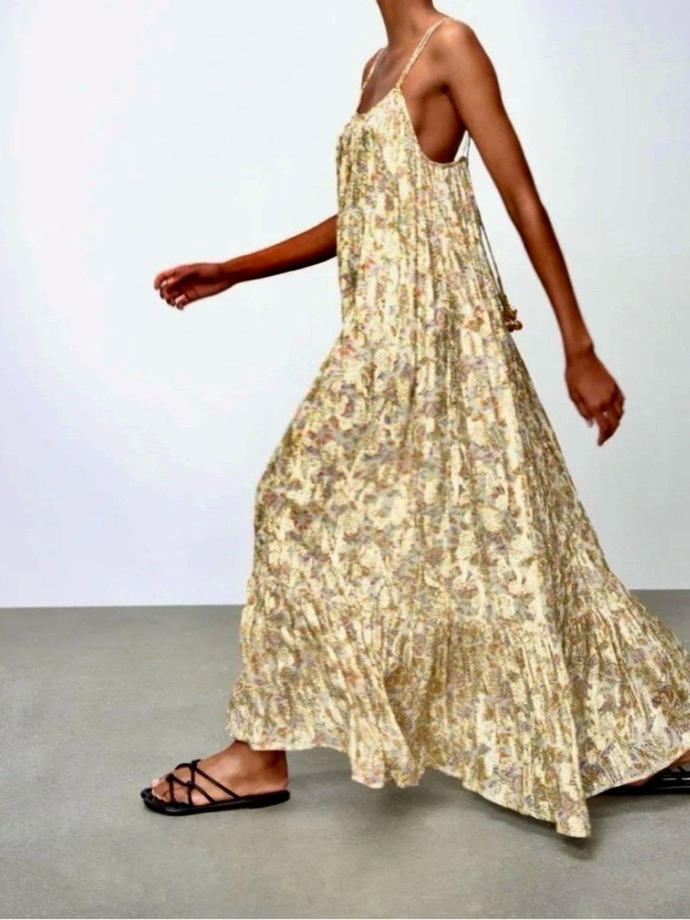 Goa Beachwear by Japna gold foil maxi dress - Picture 2 of 10
